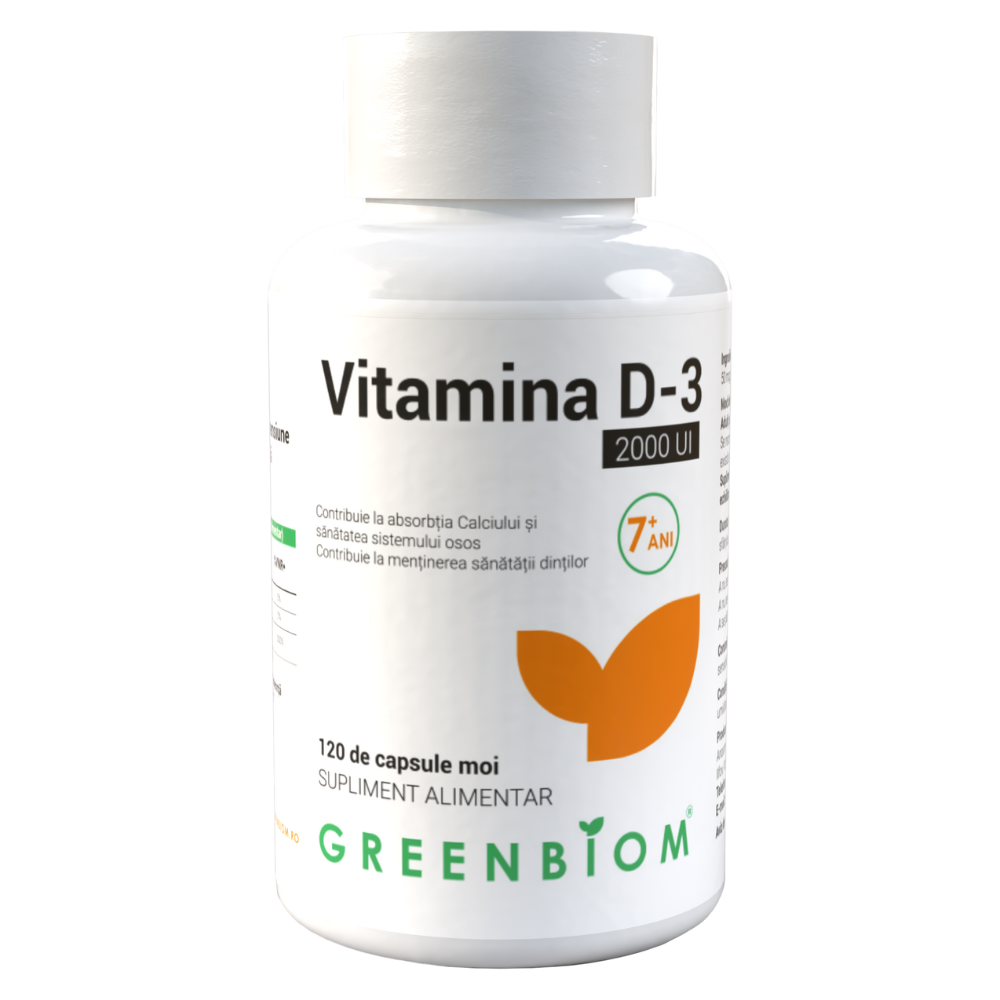 Vitamina D3 2000 UI, 120 capsule