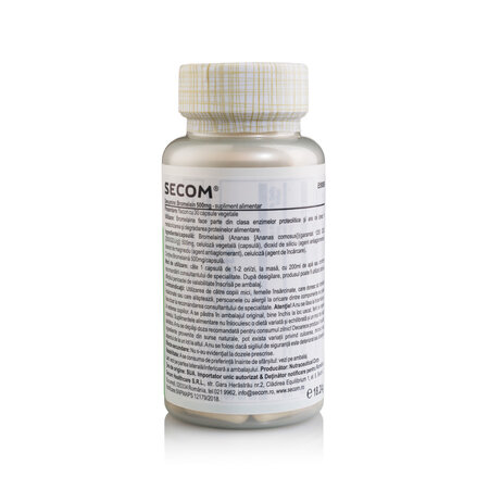 Enzima digestiva Bromelain Solaray, 500mg, 30 capsule, Secom 737912