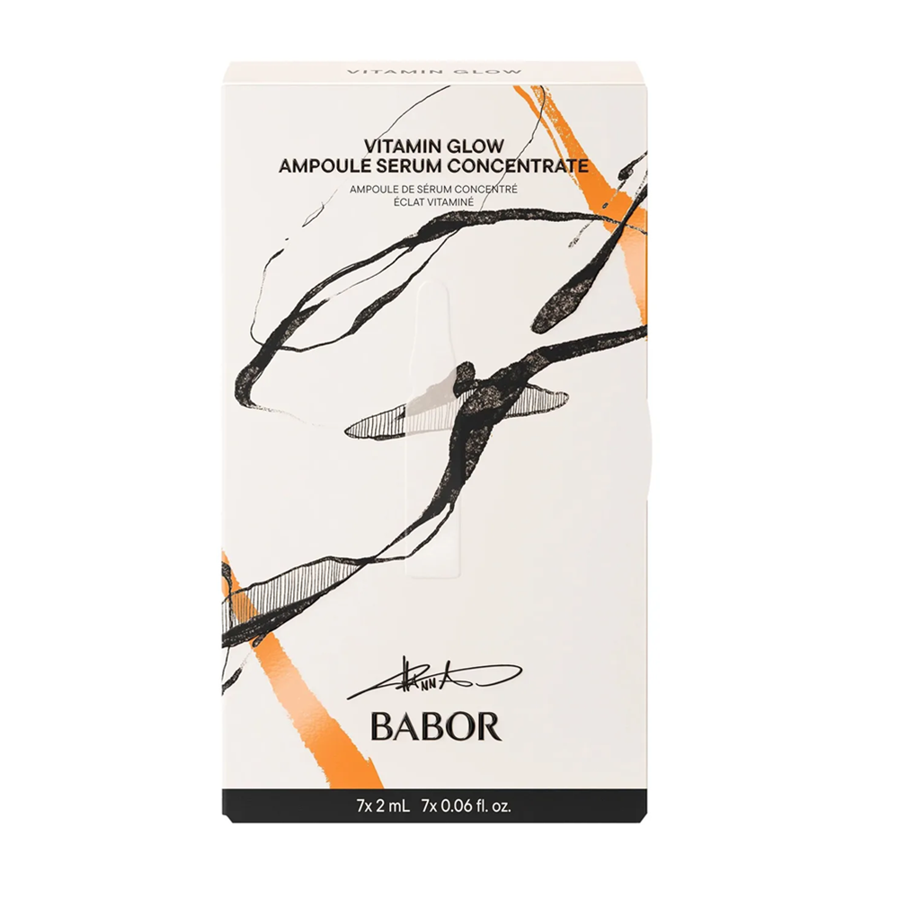 Set fiole editie limitata, Hanna Schownald Vitamin Glow cu Retinol, Vitamina B3, 7 fiole x 2ml, Babor