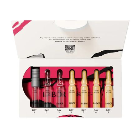 Set fiole editie limitata, Hanna Schownald Hydra Nourishing cu Acid Hialuronic, Pro Vitamina B5, 7 fiole x 2ml, Babor 670068