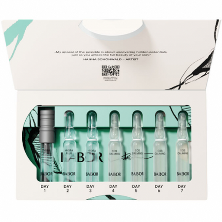 Set fiole editie limitata, Hanna Schownald Hydra Sensitive cu Acid Hialuronic, Aloe Vera, Pro vitamina B5, 7 fiole x 2ml, Babor 670072
