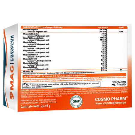 9 Mag Premium biocomplex, 30 capsule vegetale, Cosmo Pharm 753649