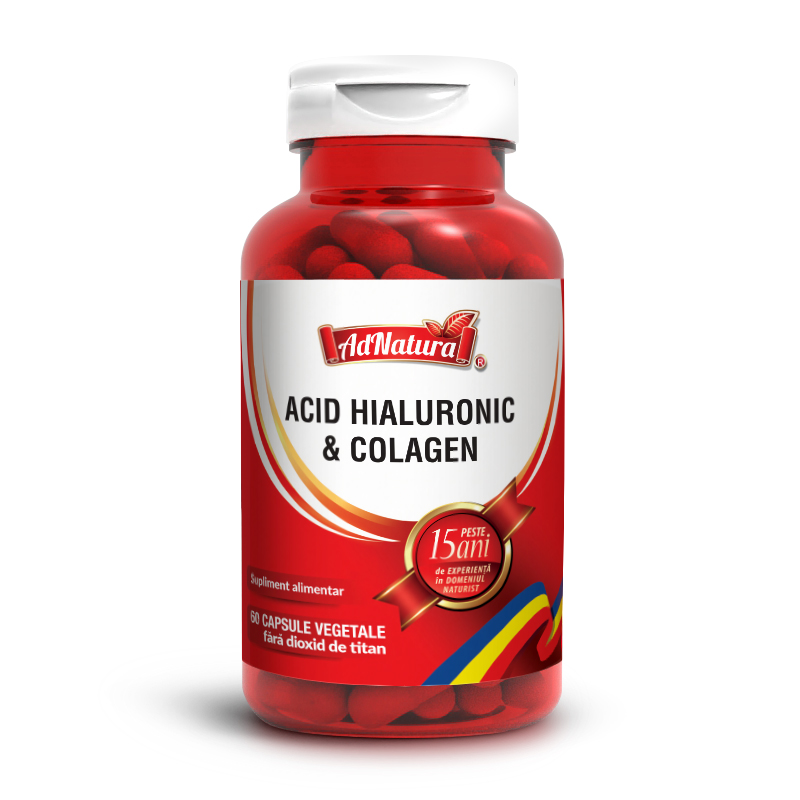 Acid hialuronic si Colagen, 60 capsule, AdNatura