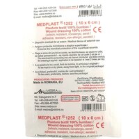 Plasture textil 100% bumbac Medplast 1252 (10x6cm), 1 bucata, Mebra