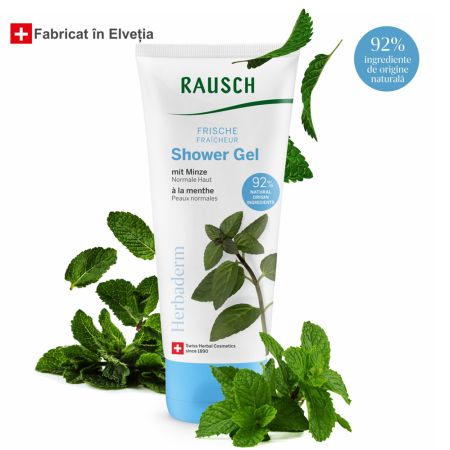 Gel de dus revigorant cu menta, Herbaderm Fresh, 200 ml, Rausch 670544
