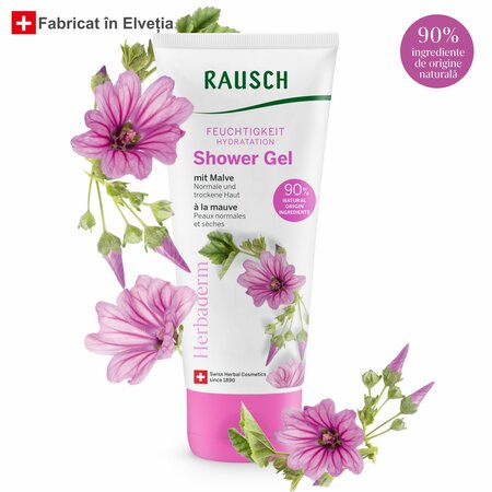 Gel de dus hidratant cu nalba, Herbaderm Hydration, 200 ml, Rausch 670549