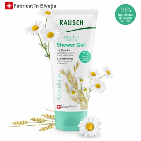 Gel de dus cu musetel, Herbaderm Sensitive, 200 ml, Rausch 670571