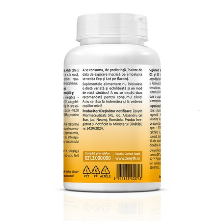 Vitamin D3 + K2, 120 capsule, Zenyth Pharmaceuticals 702766