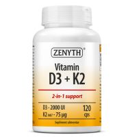 Vitamin D3 + K2, 120 capsule, Zenyth Pharmaceuticals
