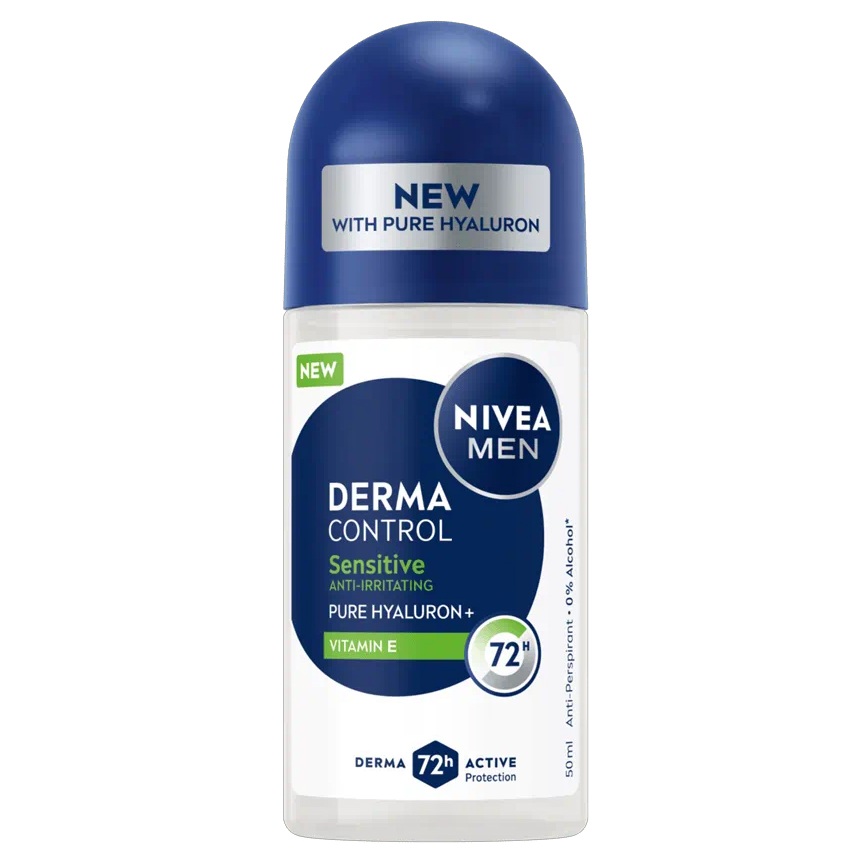 Deodorant roll-on antiperspirant pentru barbati Derma Control Sensitive, 50 ml, Nivea