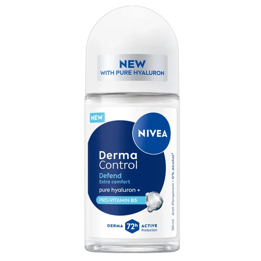 Deodorant roll-on antiperspirant pentru femei Derma Control Defend, 50 ml, Nivea