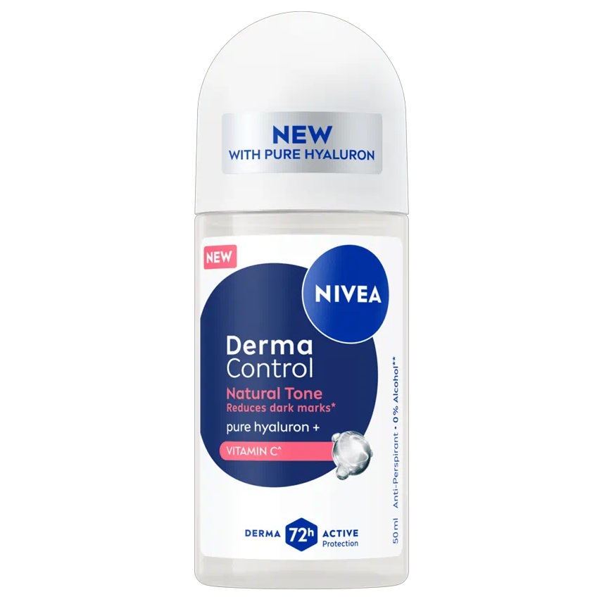 Deodorant roll-on antiperspirant pentru femei Derma Control Natural Tone, 50 ml, Nivea