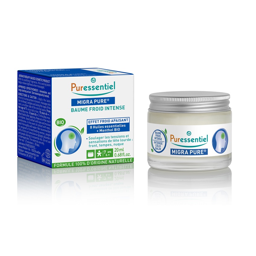 Balsam mentolat pentru dureri de cap Migra Pure Intense Cold, 20 ml, Puressentiel