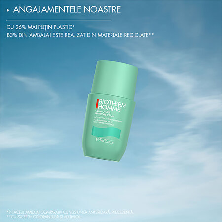 Deodorant roll-on pentru barbati 48h Homme Aquapower, 75 ml, Biotherm 670664