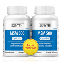 Pachet MSM, 500 mg, 60 capsule + 60 capsule, Zenyth