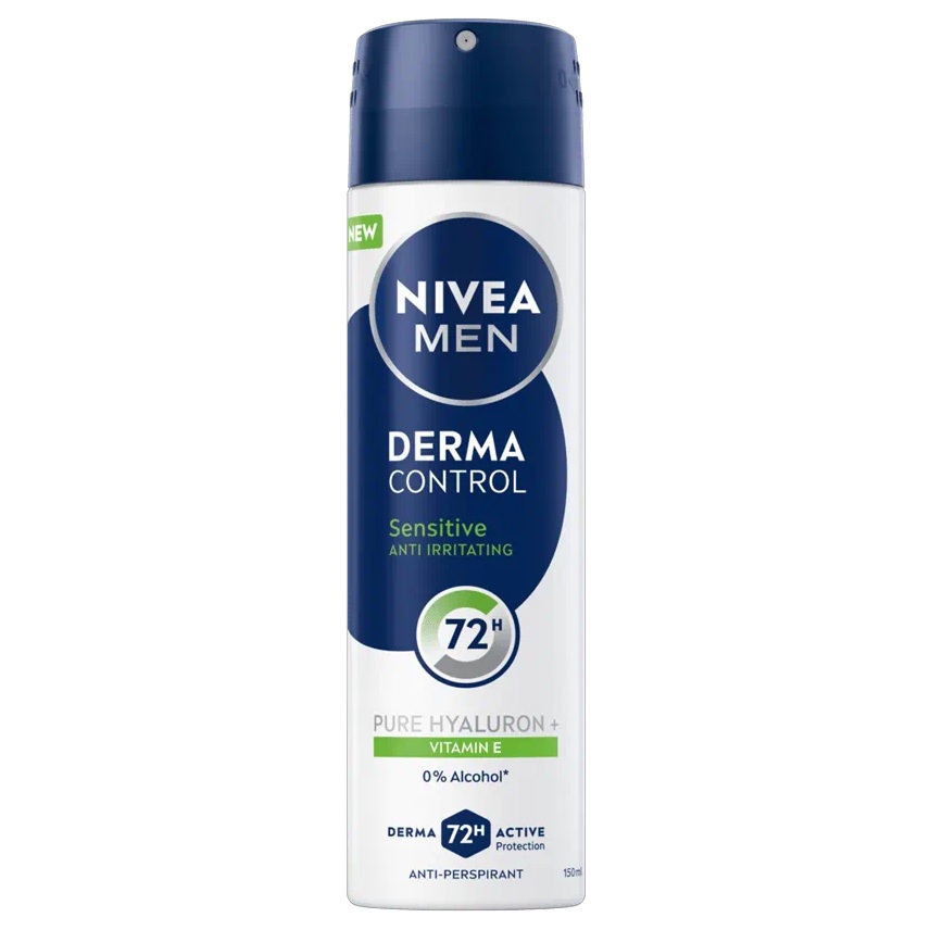 Deodorant spray antiperspirant pentru barbati Derma Control Sensitive, 150 ml, Nivea