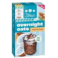 Porridge din ovaz cu cacao si nuca de cocos Overnight Oats, 400 g, 3Bears