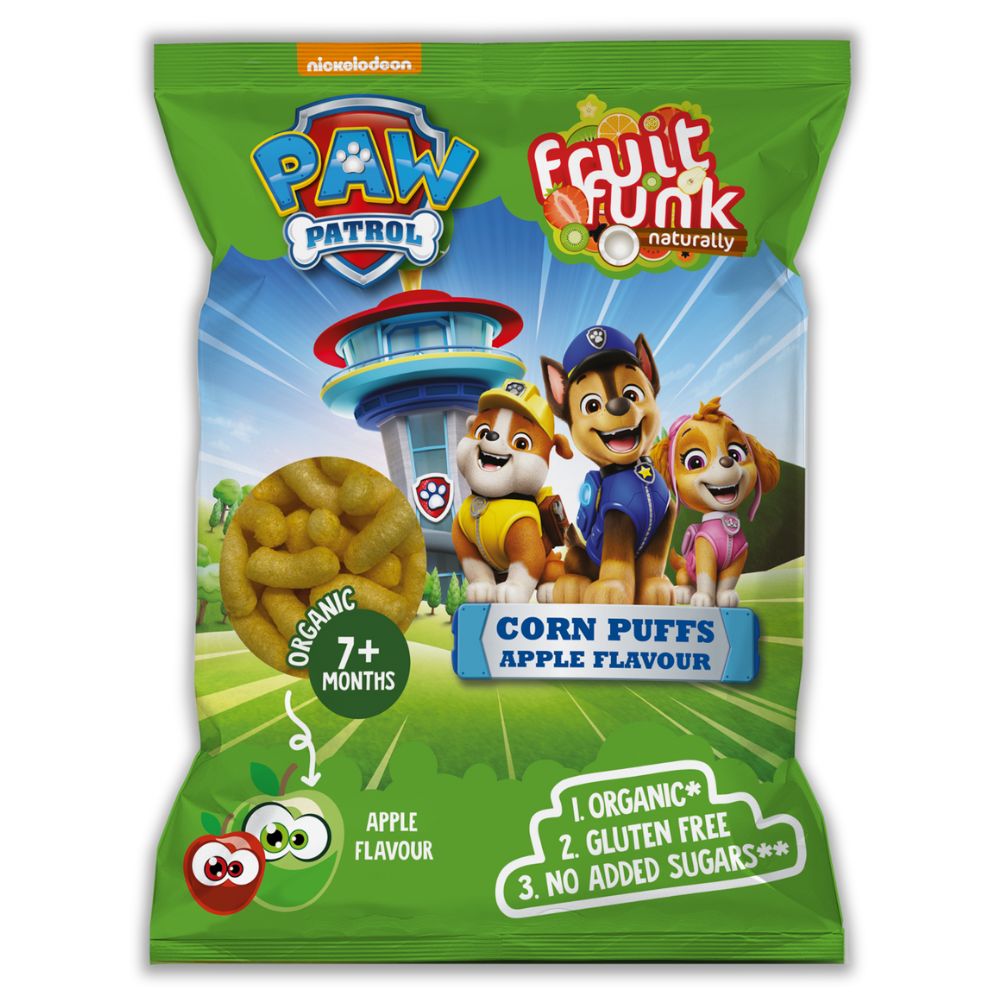 Pufuleti bio cu aroma de mere Paw Patrol, 50 g, Fruitfunk