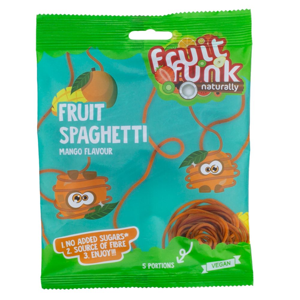 Spaghete din fructe cu aroma de mango, 100 g, Fruitfunk