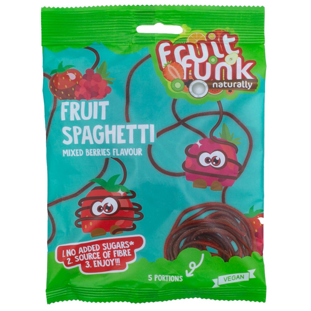 Spaghete cu aroma de fructe de padure, 100 g, Fruitfunk