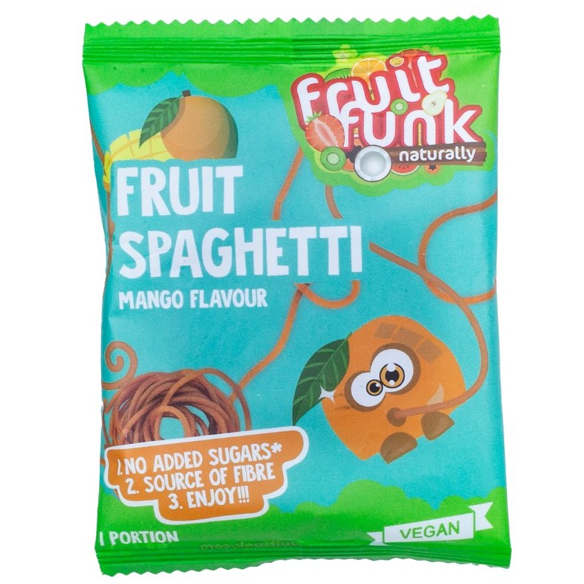 Spaghete din fructe cu aroma de mango, 20 g, Fruitfunk