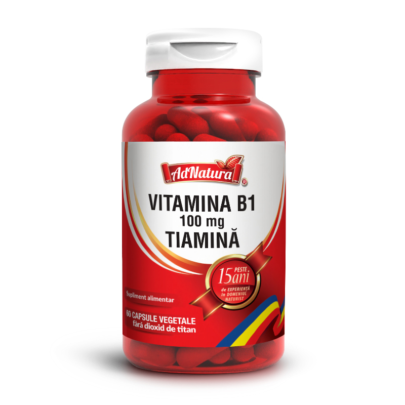 Vitamina B1, 100 mg, 60 capsule, AdNatura