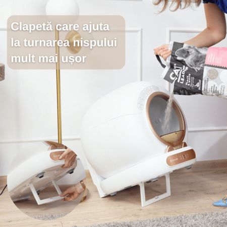 Litiera automata smart cu autocuratare pentru pisici V4, Shaw 670935