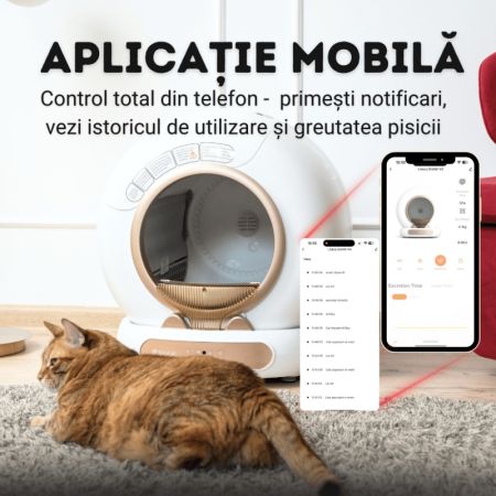 Litiera automata smart cu autocuratare pentru pisici V4, Shaw 670936