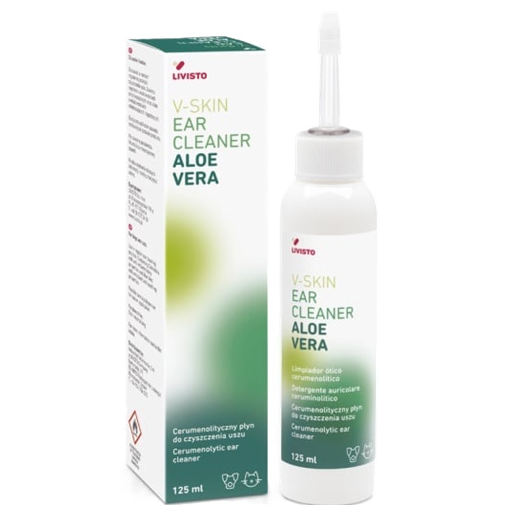 Solutie cerumenolitica cu aloe vera pentru curatarea urechilor V-Skin Ear Cleaner, 125 ml, Livisto