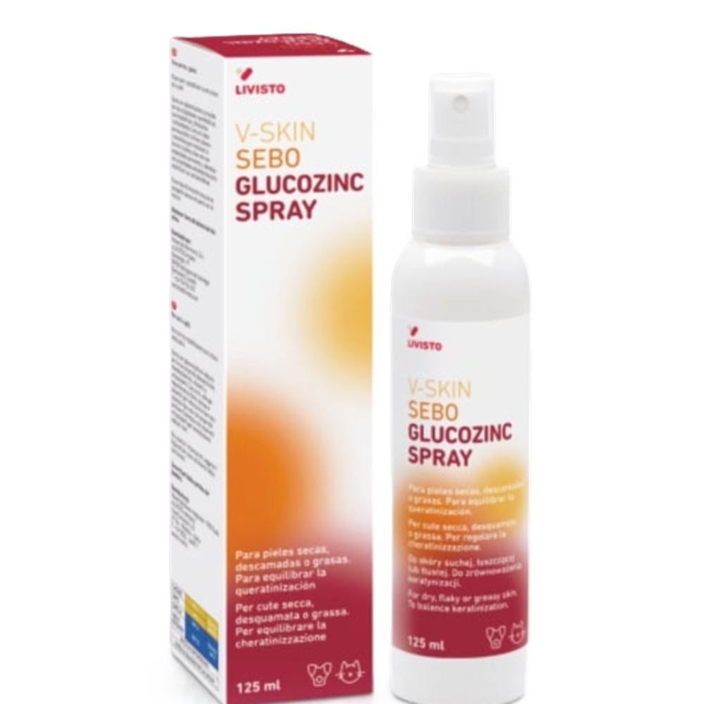 Spray cu gluconolactona V-Skin Sebo Glucozinc, 125 ml, Livisto