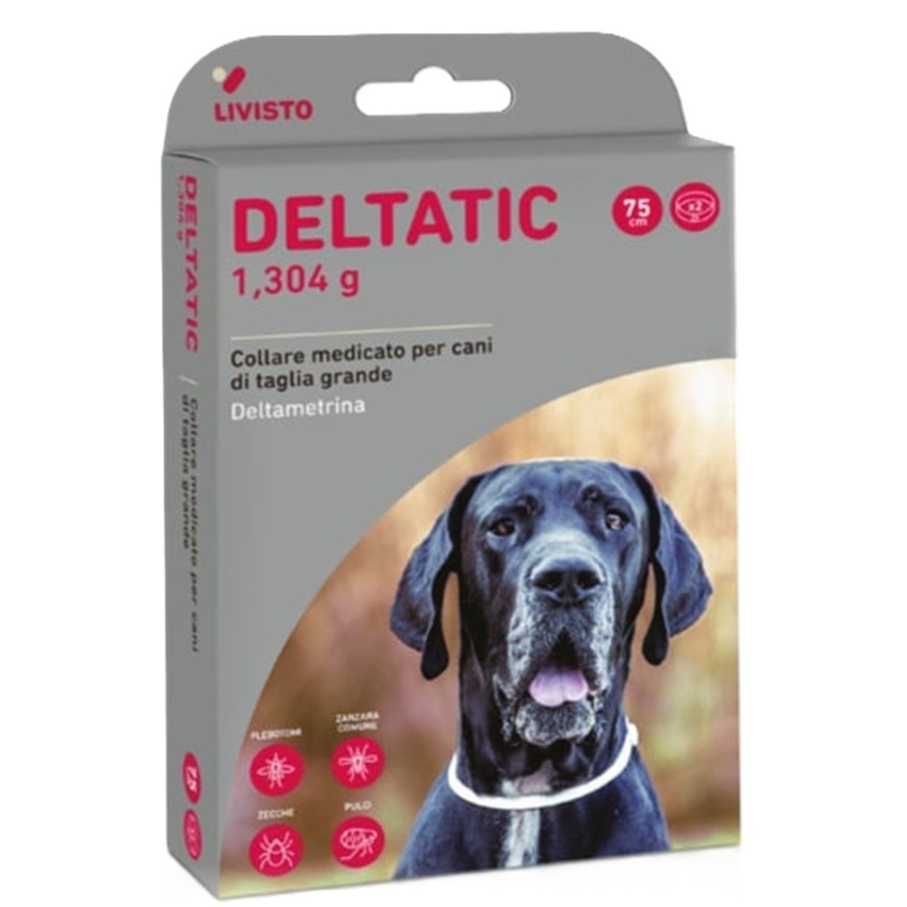Zgarda antiparazitara pentru caini de talie mare Deltatic, 75 cm, 1 bucata, Livisto