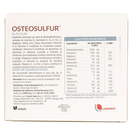 Osteosulfur, 30 plicuri, Laborest 721683