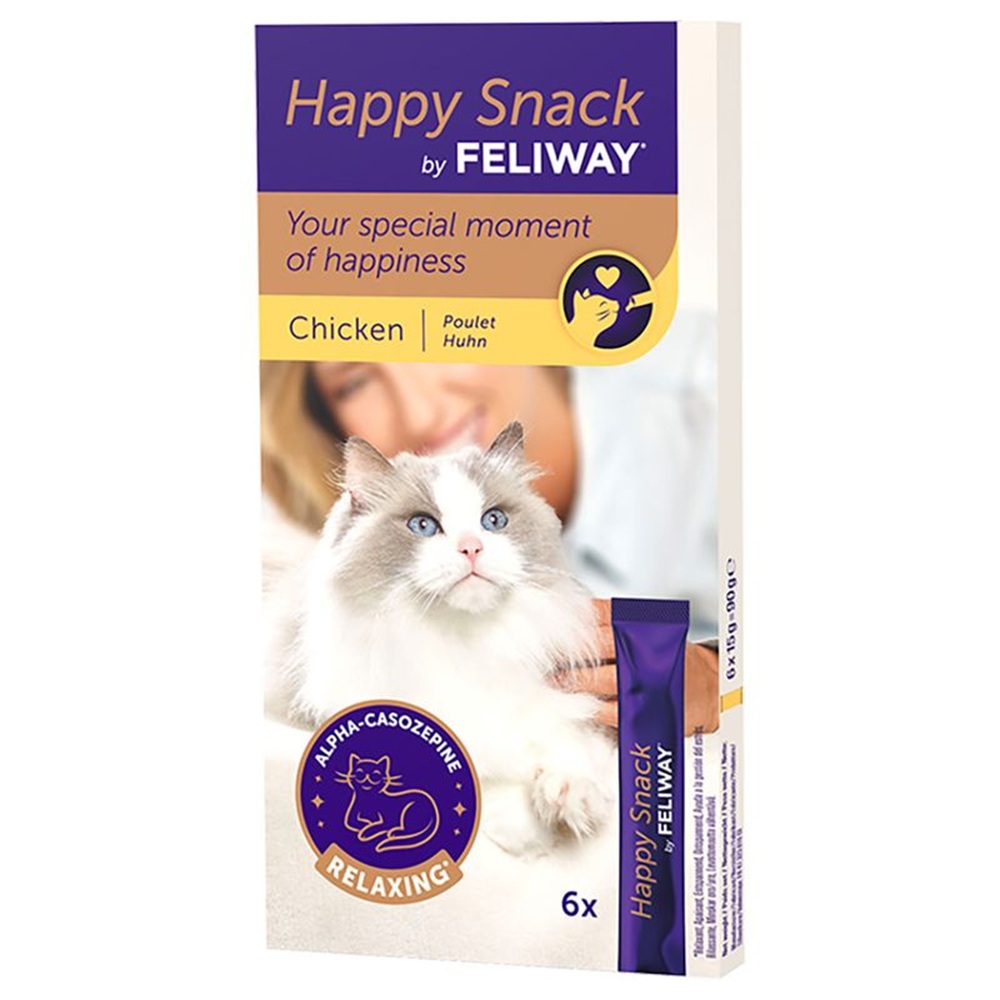 Snack cu pui pentru pisici Feliway Happy, 6x15 g, Ceva Sante