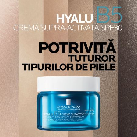 Crema supra-activata cu acid hialuronic si SPF 30 Hyalu B5, 50 ml, La Roche-Posay 671333