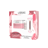 Pachet Gel-crema pentru ten normal-mixt Supra Radiance, 50 ml + Lapte micelar demachiant pentru fata si ochi, 30 ml + Perie masaj facial, Lierac