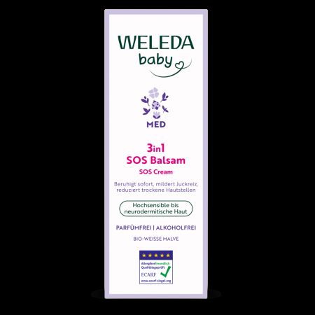 Crema SOS 3 în1 cu nalba alba Baby Derma, 50 ml, Weleda 671547