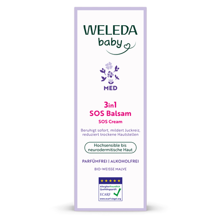 Crema SOS 3 în1 cu nalba alba Baby Derma, 50 ml, Weleda 671547