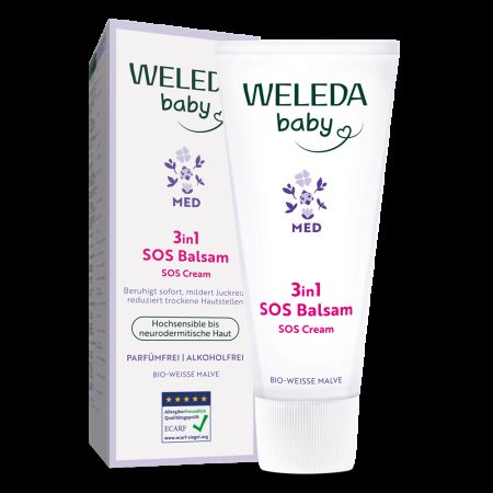 Crema SOS 3 în1 cu nalba alba Baby Derma, 50 ml, Weleda 671548