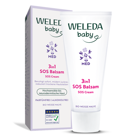 Crema SOS 3 în1 cu nalba alba Baby Derma, 50 ml, Weleda 671548