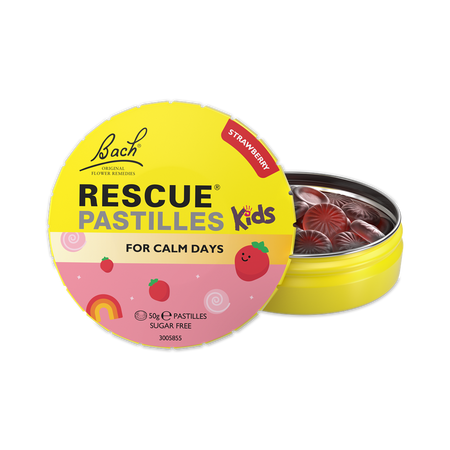 Dropsuri cu aroma de capsuni pentru copii, 50 g, Rescue Remedy 671558