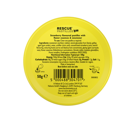 Dropsuri cu aroma de capsuni pentru copii, 50 g, Rescue Remedy 671559
