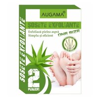 Sosete exfoliante cu aloe vera pentru talpi, 2 perechi, Augama