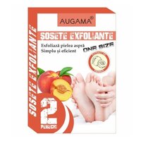 Sosete exfoliante cu piersica pentru talpi, 2 perechi, Augama