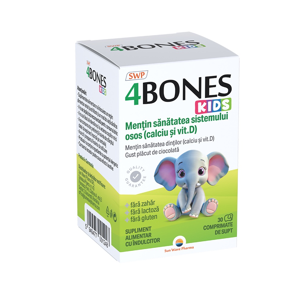 4 Bones Kids, 30 comprimate, Sun Wave Pharma