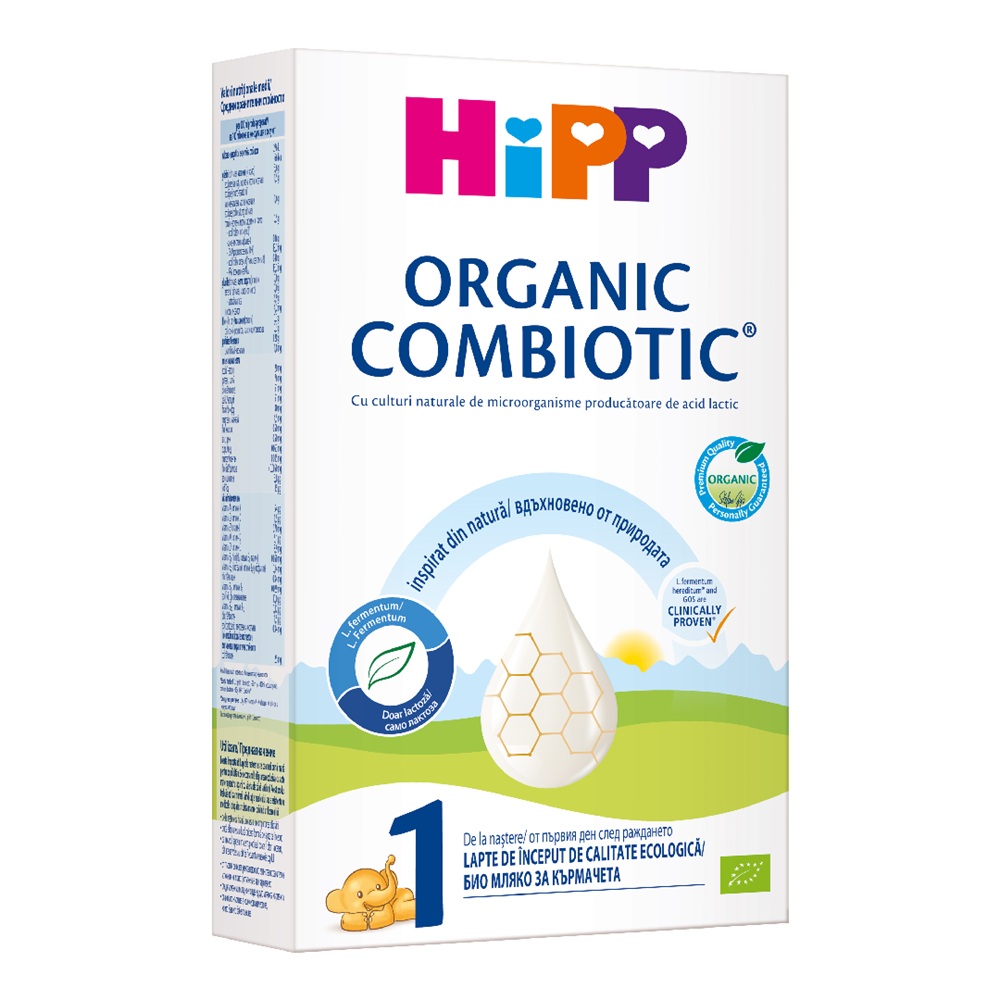 Lapte praf Bio 0 luni+ Organic Combiotic 1, 300 g, Hipp