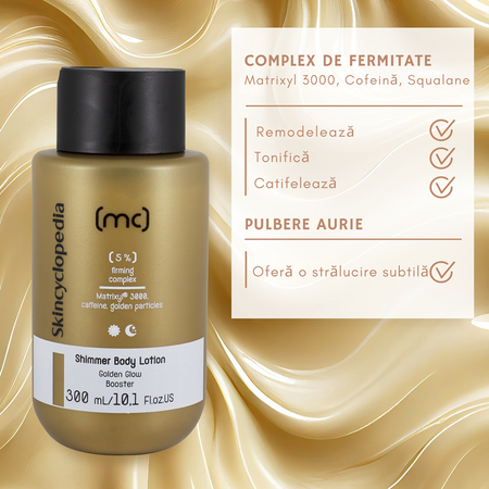 Lotiune de corp Shimmer 5% Complex de Fermitate, 300 ml, Skincyclopedia 671861