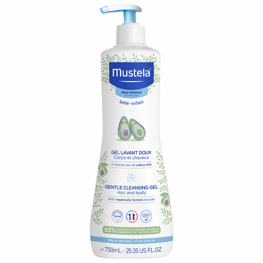 Gel de curatare delicat pentru par si corp, 750 ml, Mustela