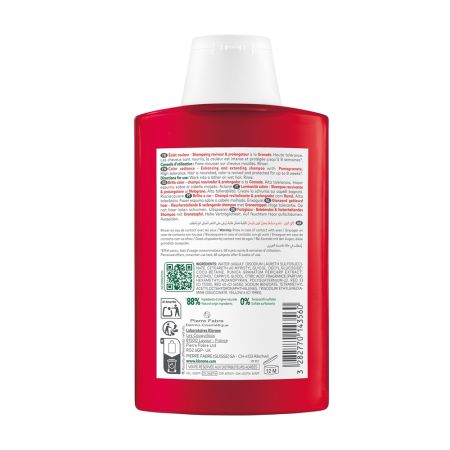 Sampon pentru par vopsit cu extract de rodie, 200 ml, Klorane 672142