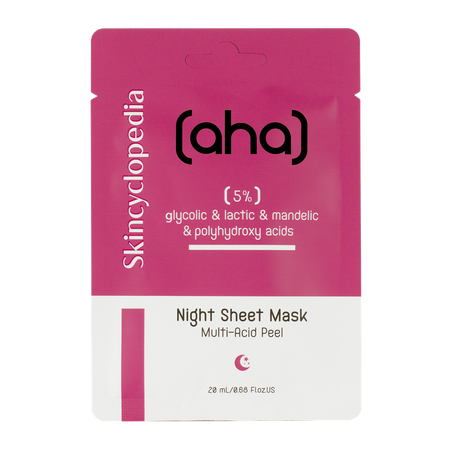 Masca de fata exfolianta tip servetel cu acid glicolic, lactic si mandelic AHA, 20 ml, Skincyclopedia