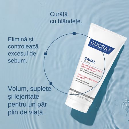 Sampon pentru reglarea sebumului Sabal Argeal, 200 ml, Ducray 671919